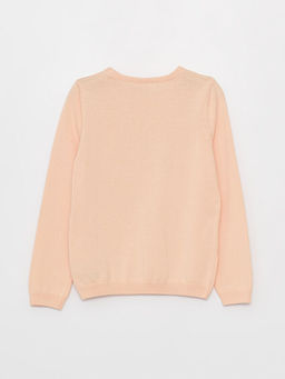 Bisiklet Yaka Desenli Uzun Kollu K?z ?ocuk Triko Kazak - Waikiki фото 2