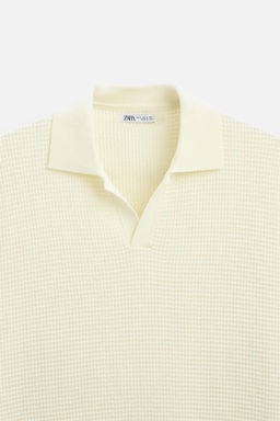 CHECK TEXTURE KNIT POLO SHIRT - Zara фото 47