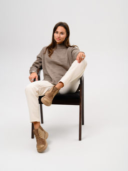 Ботинки EDART 305.927 ka. Круассан+коричневый капучино замша/байка - Ed'art фото 3