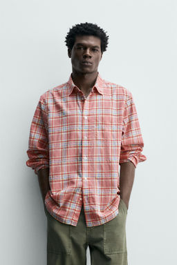 CAMISA REGULAR FIT CUADROS / Rosa - Zara фото 2