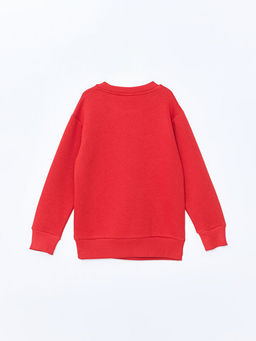 Bisiklet Yaka Bask?l? Uzun Kollu Erkek ?ocuk Sweatshirt - Waikiki фото 3