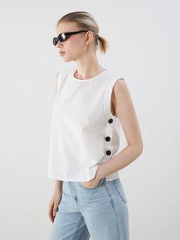 Bisiklet Yaka D??meli Bluz