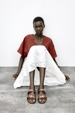 DOUBLE-STRAP BUCKLE FLAT SANDALS - Zara фото 10