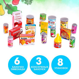 Игровой набор продуктов «Напитки и сладости», 15 предметов