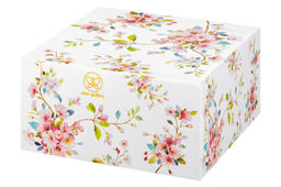 Блинница 23*23*9,5 см "Яблоневый цвет на белом" фарфор NEW BONE CHINA