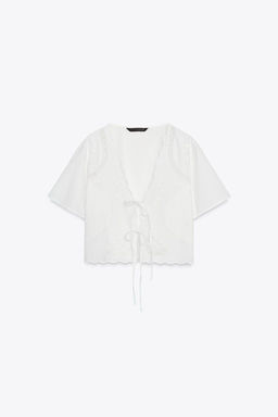 EMBROIDERED SHIRT WITH TIES - Zara фото 3