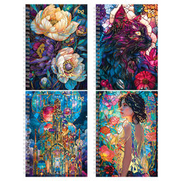 Книжка записная А6 80л., тв. обл., на гребне "Витраж" ("BG", ЗКТ6гр80_лг_тф 07055) глянцевая ламинация, тснение фольгой