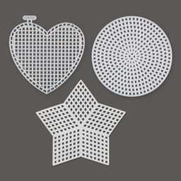 Канва KPL-09 Gamma пластиковая АССОРТИ 100% полиэтилен 5 х 3 шт малое (круг+сердце+звезда)