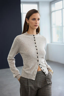 Trendyol Studio Vizon Yunlu Dik Yaka Yumusak Dokulu Triko H?rka TWOAW26HI00270