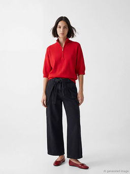 Dik Yaka Oversize Kad?n Triko Kazak