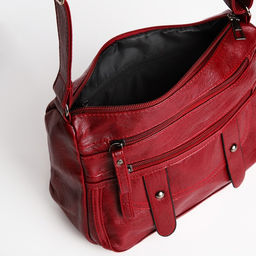 Сумка-мешок на молнии, цвет бордовый - Simaland фото 5