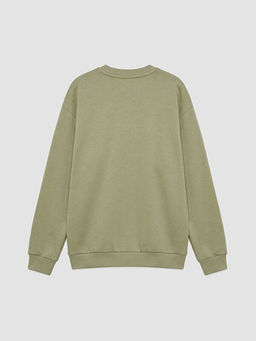 Bisiklet Yaka Bask?l? Erkek ?ocuk Sweatshirt