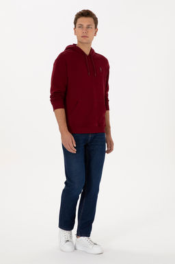 Erkek Comfort Fit Kap__onlu Bordo Basic Sweatshirt - U.s. polo assn фото 4