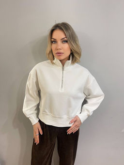 K12319 Свитшот OVER SIZE (плотный хлопок) БЕЛЫЙ