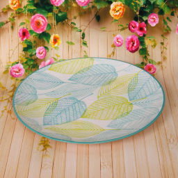 Тарелка керамическая "Эдельвейс" 25*2,3см, желто-голубая