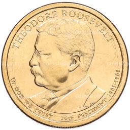 Монета 1 доллар 2013 года (D) США 26-й президент США Теодор Рузвельт
