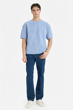 Pamuklu Nefes Alabilen Loose Fit Bask_l_ Ti__rt - Defacto фото 2