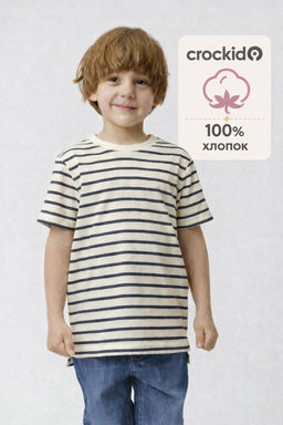 КР 302216/теплое молоко,полоска к620 фуфайка (футболка) для мал