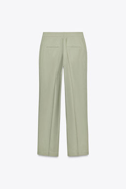 STRAIGHT-LEG LINEN BLEND TROUSERS - Zara фото 6