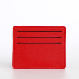 Картхолдер, на 6 карт, отделение для купюр, красный