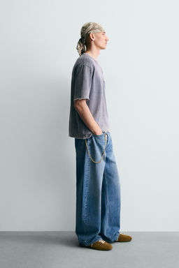 CAMISETA PUNTO RELAXED FIT LAVADO / Azul lavado - Zara фото 4