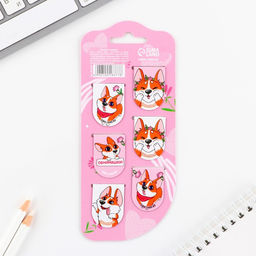 Цена за 4 шт. Закладки магнитные, 6 шт. Корги. 8 марта