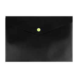 Цена за 12 шт. Папка-конверт на кнопке А5, 150 мкм, Calligrata No Secret, непрозрачная, черная, микс цветные кнопки