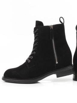 04-M3-1493 BLACK Ботинки зимние женские (натуральная замша, натуральный мех)