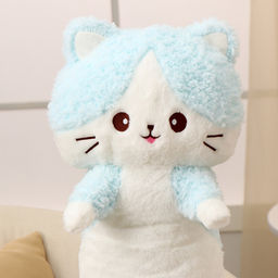 Мягкая игрушка «Кот-батон», 80 см, цвет голубой