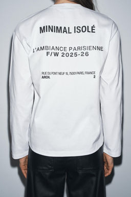 LONG SLEEVE TEXT T-SHIRT - Zara фото 2