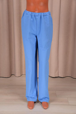 Брюки с карманами, футер с лайкрой 2-х нитка (00965, голубой) - Плиона фото 2