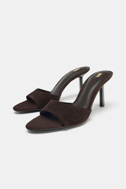 SPLIT SUEDE HIGH-HEEL SANDALS - Zara фото 15