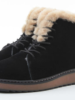 04-5606-3 BLACK Ботинки зимние женские (натуральная кожа, 100% шерсть)