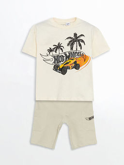 Hot Wheels Bask?l? Erkek ?ocuk Ti??rt ve ?ort 2li