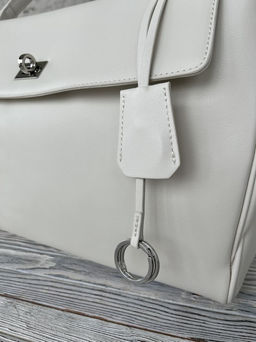 Женская кожаная сумка-портфель 8399-3 Кремовый - Sergio valentini фото 7