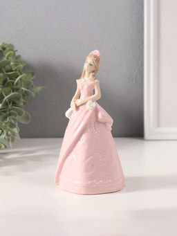 Сувенир керамика "Леди в розовом платье с сумочкой" 6,6х7,5х14,8 см