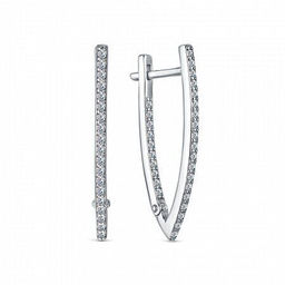 Серьги из серебра куб.циркон., В10-1972