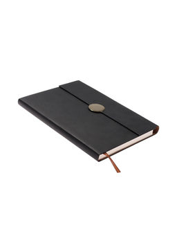 Ежедневник недатированный формат А5, с клапаном, 96 листов, в линейку, пвх, черный - Simaland фото 2