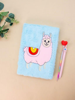 Блокнот плюшевый Smiling lama, blue, 21,5х15 см, плотность 70 гр.