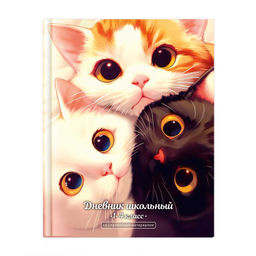 Дневник школьный 1-4 класс арт. 72713 ТРИ КОТА / твёрдый переплёт 7БЦ, А5+, 48 л., глянцевая ламинац