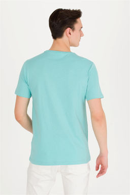 Мужская мятная базовая футболка с круглым вырезом - U.s. polo assn фото 5