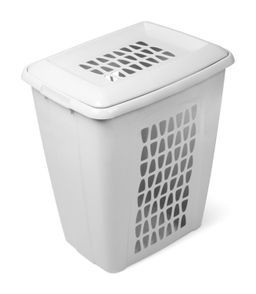 Корзина для белья "Молетта" прямоугольная 60л с крышкой светло-серая С702СЕР