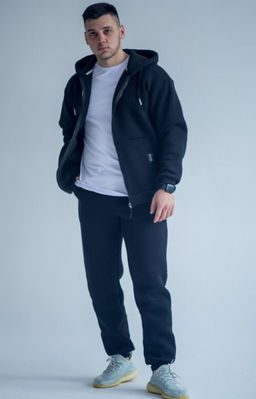 265М Костюм мужской на молнии, черный (начес) - Knitka wear фото 10