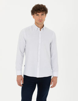 Lacivert Slim Fit Uzun Kollu G_mlek