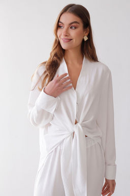 10528 Костюм из рубашки и брюк белый - Martichelli фото 3