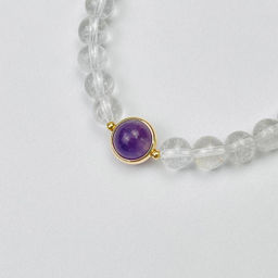 Браслет из Горного Хрусталя и Аметиста - Радуга самоцветов фото 3