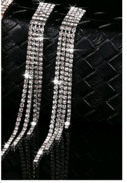 Серьги длинные со стразами 11,5 см / 181-6284 /уп 24/серебро - Галеонтрейд фото 5