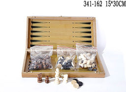 Игра настольная 3 в1 Нарды шахматы шашки / 341-162 /уп 36/ - Галеонтрейд фото 2