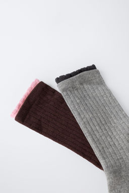 PACK OF TWO DOUBLE-EFFECT LONG SOCKS - Zara фото 11
