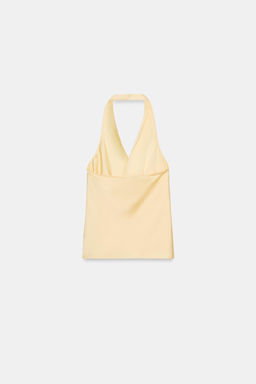 TOP SATINADO HALTER / Amarillo - Zara фото 5